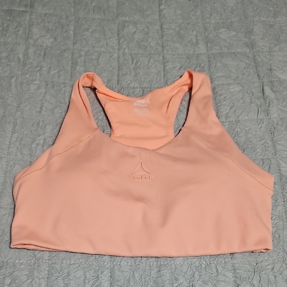 Reebok Peach Scoop-Neck Racerback Sports Bra
